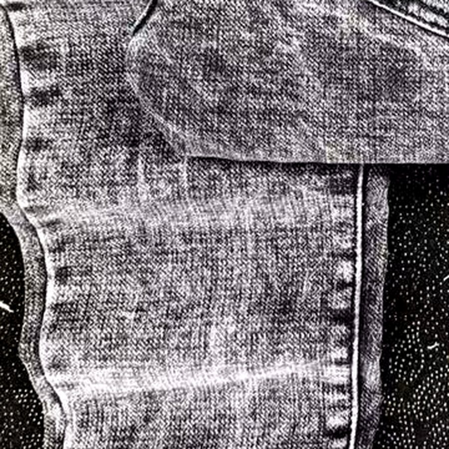 Close-up of acid-wash denim